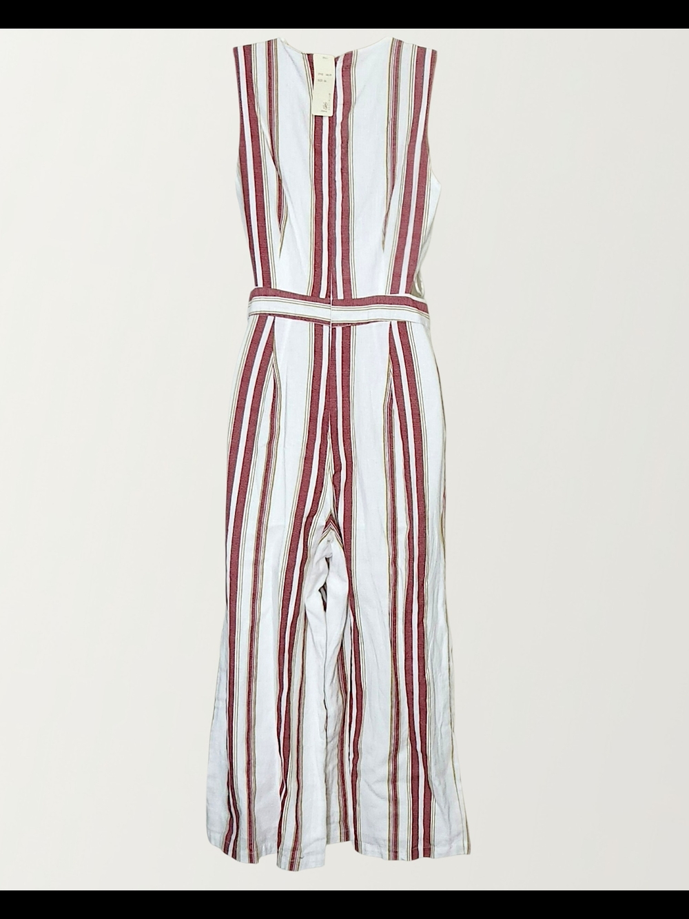 Japna Womens Red and White Striped Sleeveless Pants Jumpsuit Size M - Picture 7 of 8